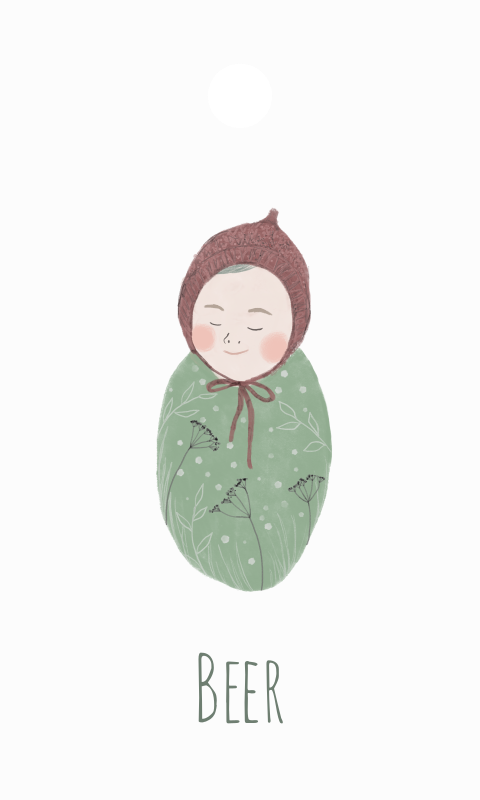 Label Baby in doek groen | 18 labels